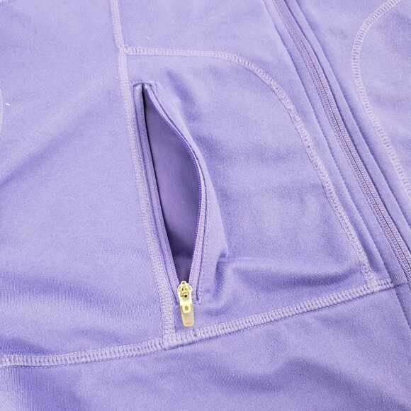 Zella XS Purple Hooded Jacket Womens Thumb Slits Device Cord Venting Fall Coat - Picture 10 of 16